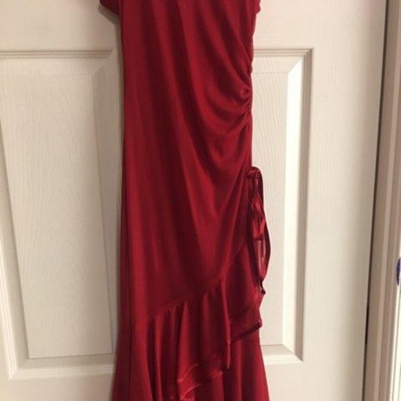 WILL DONATE LAST CALL - Red Strapless Ruffle Hem (think salsa!) Dress - Small - Picture 3 of 12